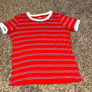 this is a red white and blue top. i only wore it once !